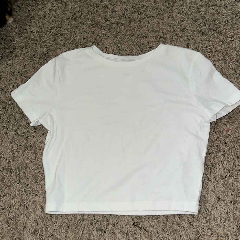 wild fable basic white crop top